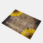 Rustikales Sonnenblume-Land-hölzerner Fußmatte (Schrägansicht)