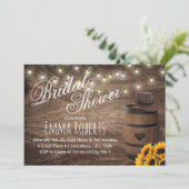 Rustikales Sonnenblume Western Cowgirl Brautparty Einladung (Stehend Vorderseite)