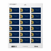 Rustikales Sonnenblumen-Adressetikett Adressaufkleber (Vorne)