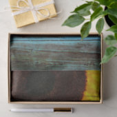 Rustikales Sonnenblumen Aquamarines Holz Seidenpapier (Geschenk)