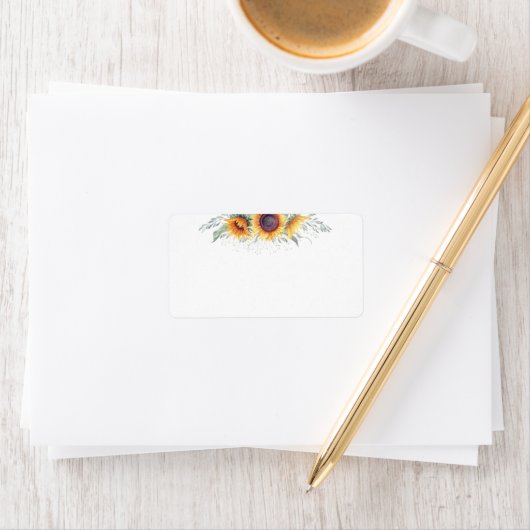 Rustikales Sonnenblumen | Blank Adressaufkleber (Insitu)