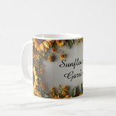 Rustikales Sonnenblumen-Blumenstrauß-Design Kaffeetasse (Vorderseite Links)