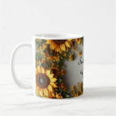 Rustikales Sonnenblumen-Blumenstrauß-Design Kaffeetasse (Links)