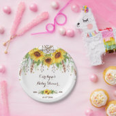 Rustikales Sonnenblumen Boho Dreamcatcher Pappteller (Party)