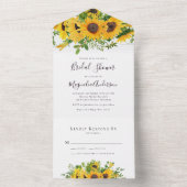 Rustikales Sonnenblumen-Brautparty All In One Einladung (Innen Boden)