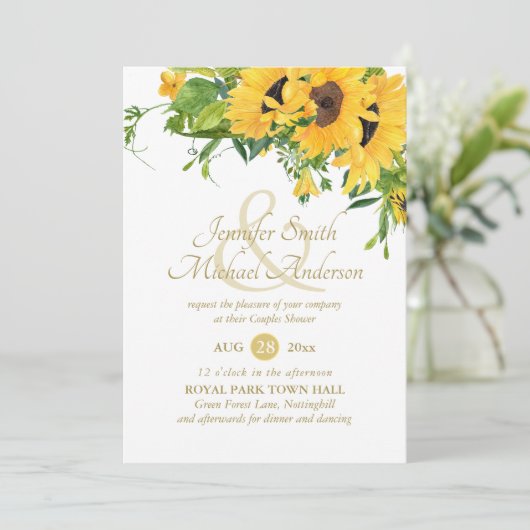 Rustikales Sonnenblumen Brautparty Ampersand Paare (Stehend Vorderseite)