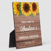 Rustikales Sonnenblumen-Brautparty Begrüßungszeich Fotoplatte (Seite)