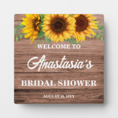 Rustikales Sonnenblumen-Brautparty Begrüßungszeich Fotoplatte (Vorderseite)