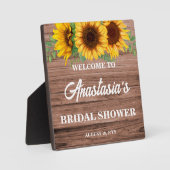 Rustikales Sonnenblumen-Brautparty Begrüßungszeich Fotoplatte (Vorderseite)