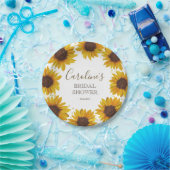 Rustikales Sonnenblumen-Brautparty Boho Wassercolo Pappteller (Party)