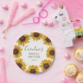 Rustikales Sonnenblumen-Brautparty Boho Wassercolo Pappteller (Party)