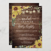 Rustikales Sonnenblumen-Brautparty Einladung (Vorne/Hinten)