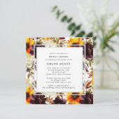 Rustikales Sonnenblumen-Brautparty Einladung (Stehend Vorderseite)