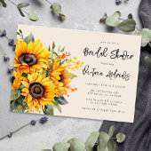 Rustikales Sonnenblumen-Brautparty Einladung