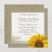 Rustikales Sonnenblumen-Brautparty Einladung (Vorne/Hinten)