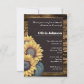 Rustikales Sonnenblumen-Brautparty Einladung (Vorderseite)