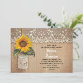 Rustikales Sonnenblumen-Brautparty Einladung (Stehend Vorderseite)