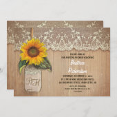 Rustikales Sonnenblumen-Brautparty Einladung (Vorne/Hinten)