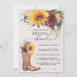 Rustikales Sonnenblumen-Brautparty Einladung