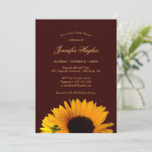 Rustikales Sonnenblumen-Brautparty Einladung (Stehend Vorderseite)