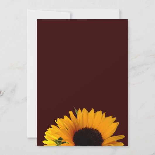 Rustikales Sonnenblumen-Brautparty Einladung (Rückseite)