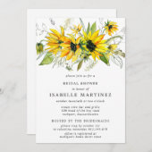 Rustikales Sonnenblumen-Brautparty Einladung (Vorne/Hinten)