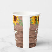 Rustikales Sonnenblumen-Brautparty Pappbecher (Rechts)