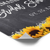 Rustikales Sonnenblumen-Brautparty Poster (Ecke)