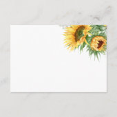 Rustikales Sonnenblumen Brautparty Rezept Begleitkarte (Rückseite)