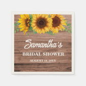 Rustikales Sonnenblumen-Brautparty Serviette (Vorderseite)