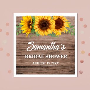 Rustikales Sonnenblumen-Brautparty Serviette