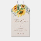 Rustikales Sonnenblumen-Brautparty Vielen Dank Geschenkanhänger (Vorderseite)