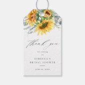 Rustikales Sonnenblumen-Brautparty Vielen Dank Geschenkanhänger (Vorderseite)