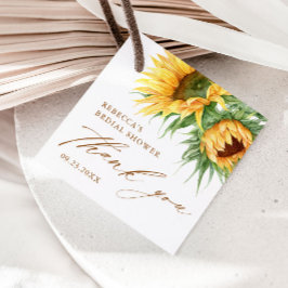 Rustikales Sonnenblumen-Brautparty Vielen Dank Geschenkanhänger