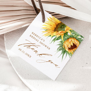 Rustikales Sonnenblumen-Brautparty Vielen Dank Geschenkanhänger