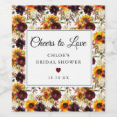 Rustikales Sonnenblumen-Brautparty Weinetikett (Einzelnes Label)