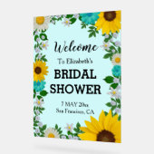 Rustikales Sonnenblumen Daisy Floral Brautparty Acrylschild (Winkel)