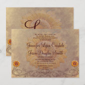 Rustikales Sonnenblumen Einladungen (Vorne/Hinten)