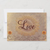 Rustikales Sonnenblumen Einladungen (Rückseite)