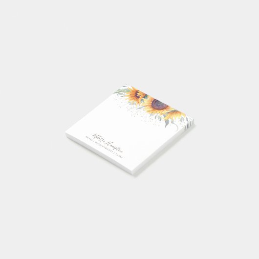 Rustikales Sonnenblumen | FlorCustom Post-it Klebezettel (angewinkelt)