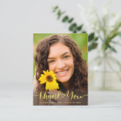 Rustikales Sonnenblumen Foto Abschluss Vielen Dank Postkarte (Stehend Vorderseite)
