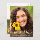 Rustikales Sonnenblumen Foto Abschluss Vielen Dank Postkarte (Vorne/Hinten)