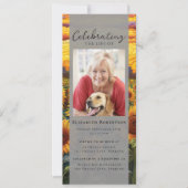 Rustikales Sonnenblumen Foto Beerdigung Digitaler  Einladung (Vorderseite)