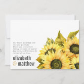 Rustikales Sonnenblumen-Foto | Hochzeit Dankeskarte (Vorderseite)