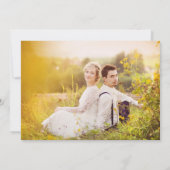 Rustikales Sonnenblumen-Foto | Hochzeit Dankeskarte (Rückseite)