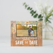 Rustikales Sonnenblumen-Foto Save the Date (Stehend Vorderseite)