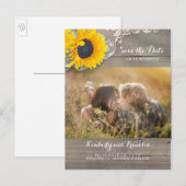 Rustikales Sonnenblumen-Foto Save the Date Ankündigungspostkarte (Vorne/Hinten)