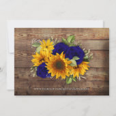 Rustikales Sonnenblumen-Foto Save the Date Karte (Rückseite)