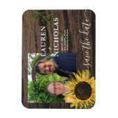 Rustikales Sonnenblumen-Foto Save the Date Magnet (Vertikal)