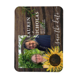 Rustikales Sonnenblumen-Foto Save the Date Magnet